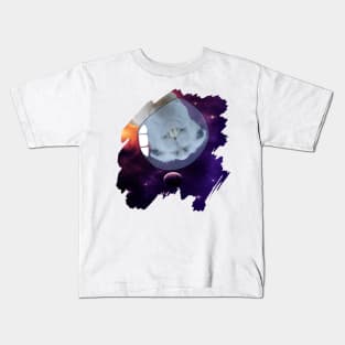 Sneaky Llama in Outer Space Kids T-Shirt